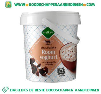 Melkan Roomyoghurt stracciatella aanbieding