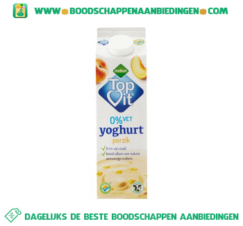 Melkan Topvit 0% vet yoghurt perzik aanbieding