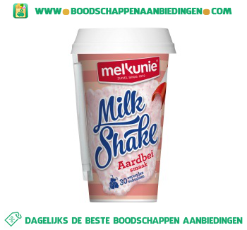 Melkunie Milkshake aardbei aanbieding