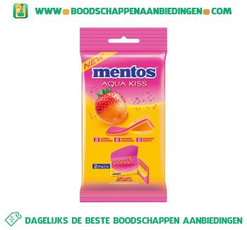 Mentos Aqua kiss strawberry & mandarijn aanbieding