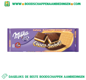 Chocolade reep choco swing biscuits aanbieding