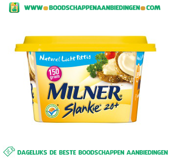 Milner Slankie smeerkaas 20+ naturel aanbieding