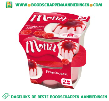 Mona Frambozen pudding met bessensaus aanbieding