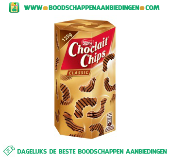 Choclait chips puur aanbieding