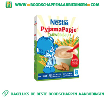 Nestlé Pyjamapapje ontbijt tarwebiscuit vanaf 8 mnd aanbieding