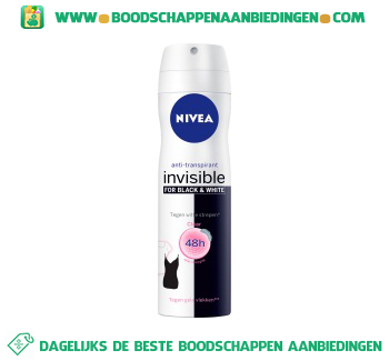 Deospray invisible black & white aanbieding