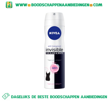 Nivea Deospray invisible black & white aanbieding