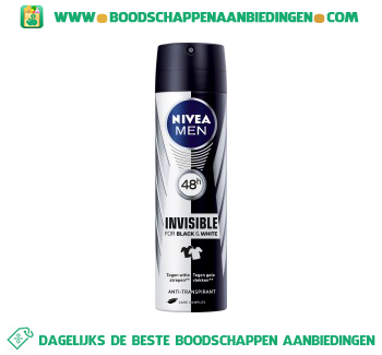 Men deospray invisible black & white aanbieding