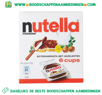 Nutella Hazelnootpasta cups aanbieding