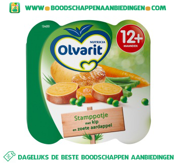 Olvarit 12M203 Peutermenu stamppotje met kip en zoete aardappel aanbieding