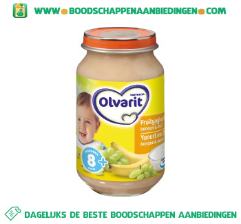 Olvarit 8m04 fruityoghurt met banaan en druif aanbieding