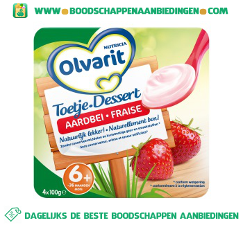 Olvarit Toetje-dessert aardbei aanbieding