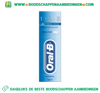 Oral-B 1-2-3 Fresh mint tandpasta aanbieding