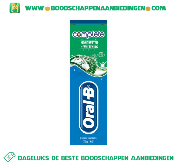 Oral-B Complete mondwater & whitening tandpasta aanbieding