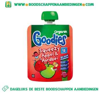 Goodies squeezy appel & aardbei aanbieding