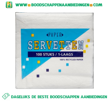 Servetten 1-laags wit aanbieding