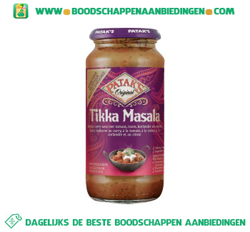 Pataks Tikka masala saus aanbieding