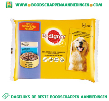 Pedigree Kip & lam gelei 4-pak aanbieding