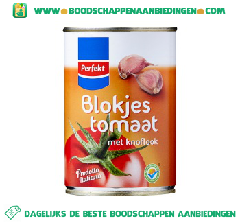 Blokjes tomaat met knoflook aanbieding