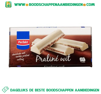 Chocoladereep praliné wit aanbieding