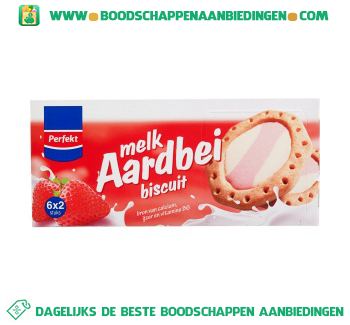 Perfekt Duomelk biscuit aardbei aanbieding