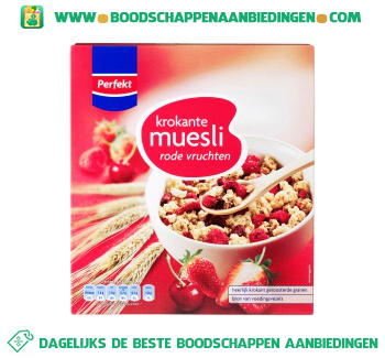 Krokante muesli rode vruchten aanbieding