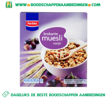 Krokante muesli rozijn aanbieding