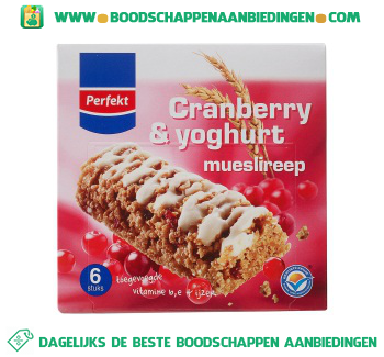 Perfekt Mueslireep cranberry & yoghurt aanbieding