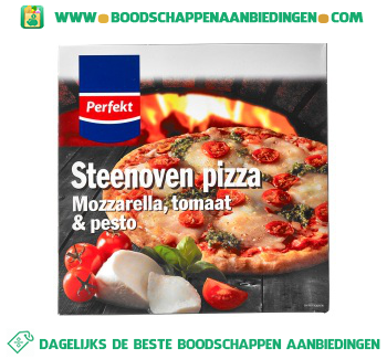 Perfekt Steenoven pizza mozzarella pesto aanbieding