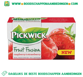 Pickwick Fruit fusion framboos/aardbei 1-kops aanbieding