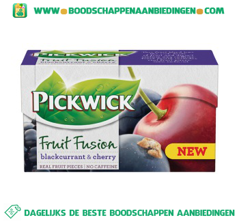 Pickwick Fruit fusion zwarte bes/kers 1-kops aanbieding