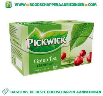 Pickwick Groene thee cranberry 1-kops aanbieding