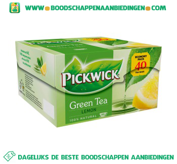 Pickwick Groene thee lemon 1-kops aanbieding