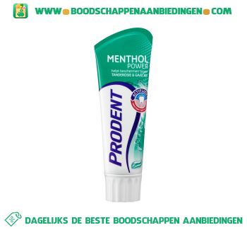 Tandpasta menthol power aanbieding