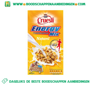 Cruesli energy mix naturel aanbieding