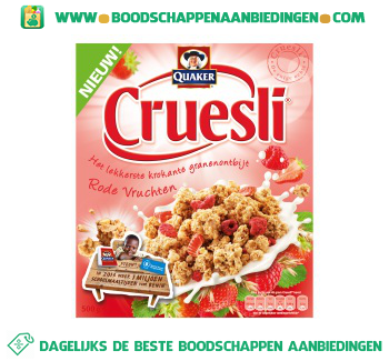 Quaker Cruesli rode vruchten aanbieding