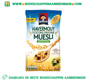 Quaker Havermout muesli noten aanbieding