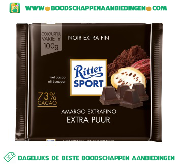 Ritter Sport Chocoladereep fine extra dark aanbieding