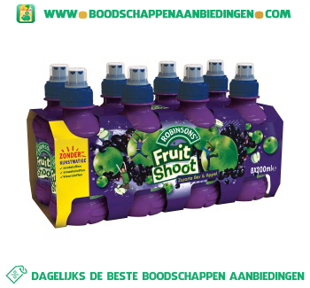 Robinsons Fruitshoot zwarte bes appel pak 8 flesjes aanbieding