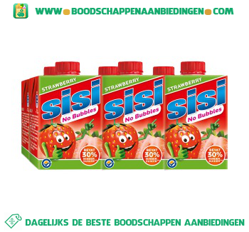 Sisi No bubbles strawberry 6-pak aanbieding