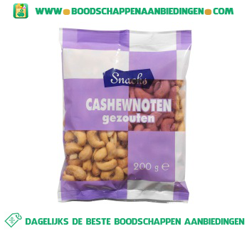 Snacks Gezouten cashewnoten aanbieding