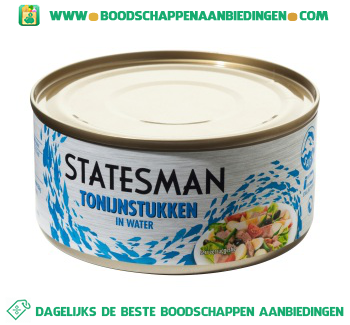 Statesman Tonijnstukken in water aanbieding