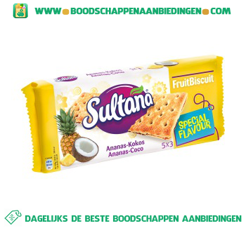 Sultana Fruitbiscuit ananas-kokos aanbieding