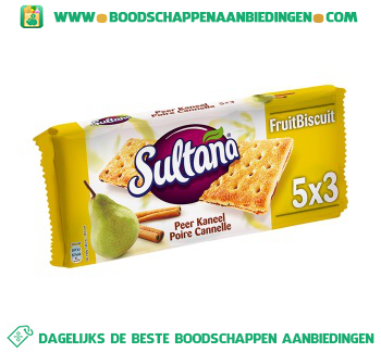 Sultana Fruitbiscuit peer kaneel aanbieding