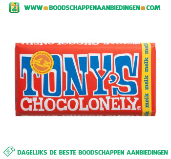 Tony’s Chocolonely chocoladereep melk aanbieding