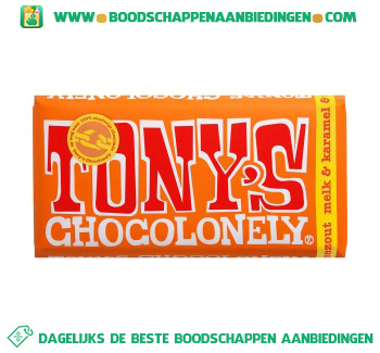 Chocolonely chocoladereep melk, karamel en zeezout aanbieding