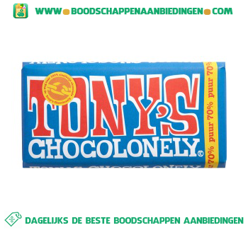 Tony’s Chocolonely chocoladereep puur aanbieding