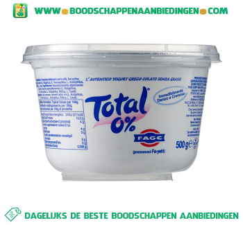 Total Griekse yoghurt 0% vet aanbieding