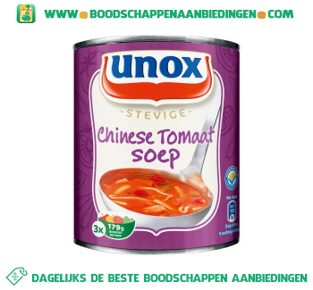 Unox Soep in blik Chinese tomatensoep aanbieding