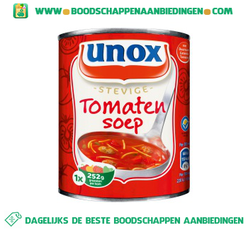 Unox Soep in blik stevige tomatensoep aanbieding